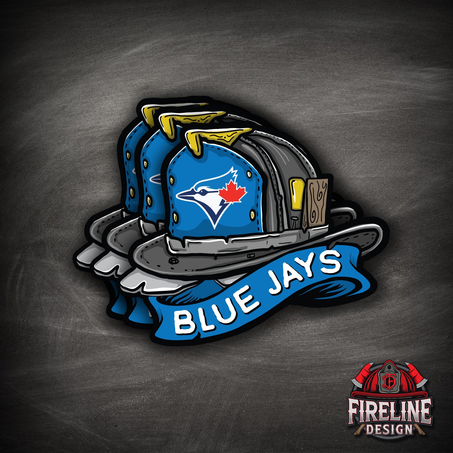 MLB Fire Helmet Sticker - 3 PACK